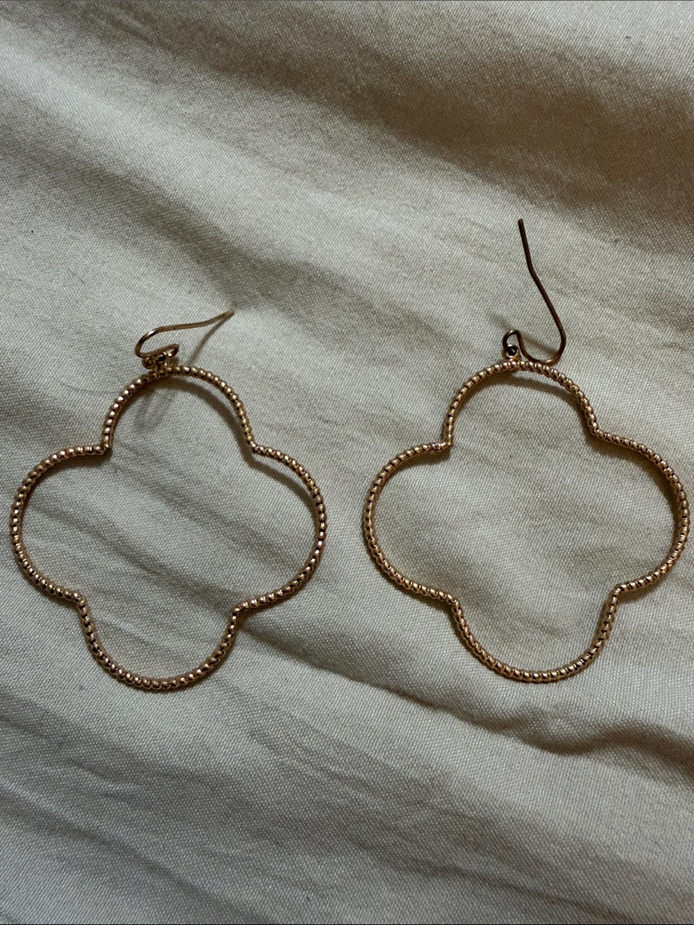 Gold Clover Drop Earrings